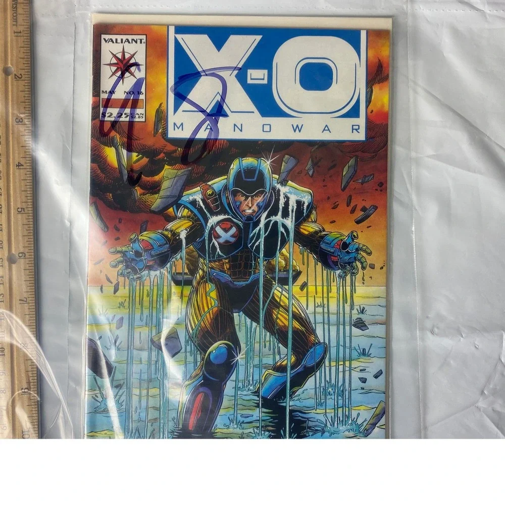 X‎ O Manowar Comic Book 16 Valiant Comics Signed